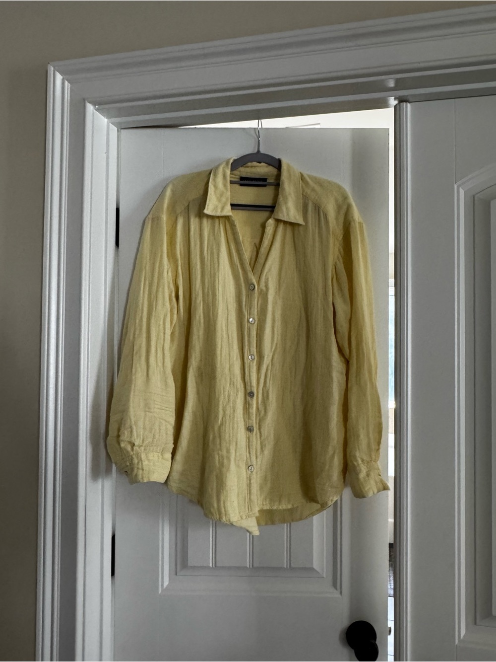Lane Bryant Pale Yellow Men's Linen Shirt Jacket